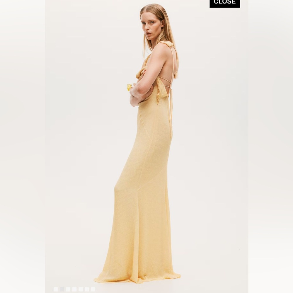 Yellow Maxi Low Back Dress